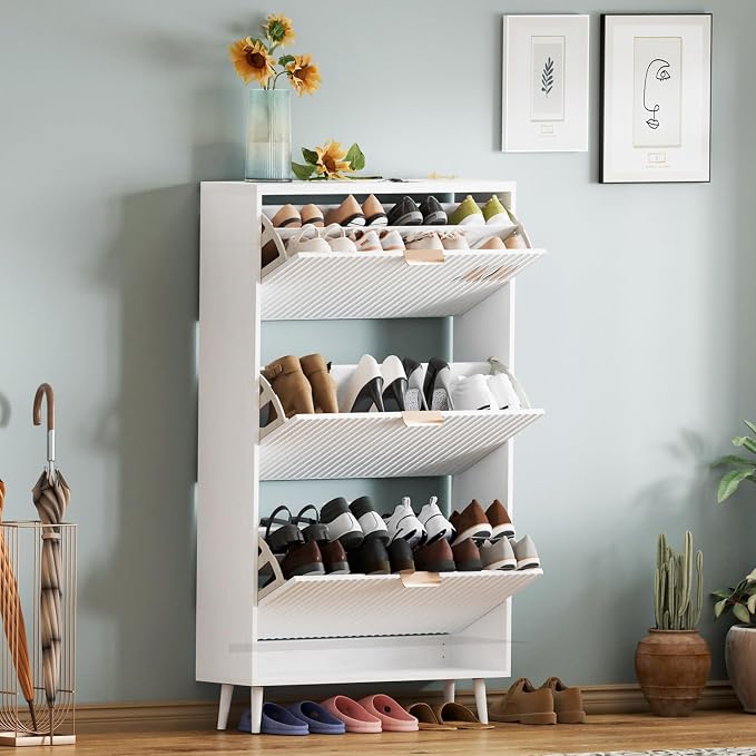 Shoe Cabinet Storage, Modern Freestanding Organizer - Image 6