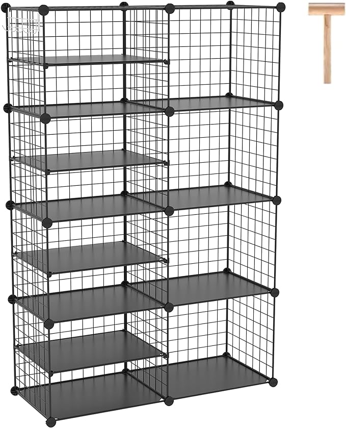 C&AHOME Wire Cube Storage Unit, Interlocking Metal Wire by CAHOME