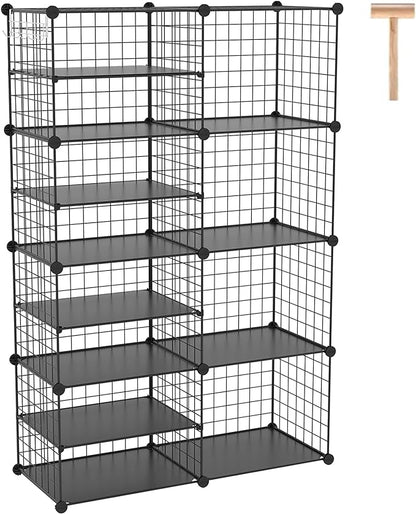 C&AHOME Wire Cube Storage Unit, Interlocking Metal Wire by CAHOME