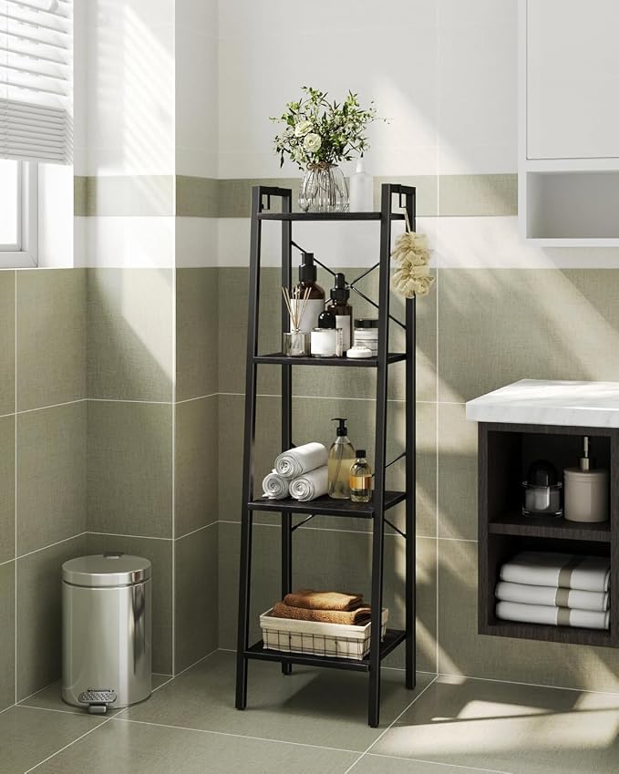 Hzuaneri Ladder Shelf, Freestanding Corner Storage Shelf | Bookcase - Image 4