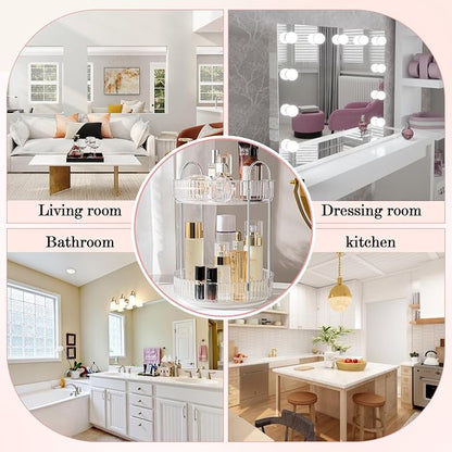 Rotating Makeup Organizer, 360° Spinning Makeup Storage Holder Rack, Dresser - Image 5