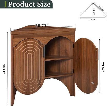 Small Corner Storage Cabinet, Mid Century Modern Floor Corner Cabinet - Image 2