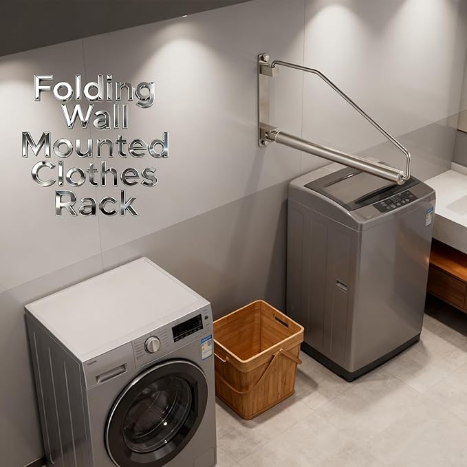 Folding Wall Mounted Clothes Hanger Rack Clothes Hook Solid Brass - Image 3