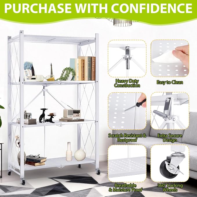 4-Tier Foldable Storage Shelf - Image 3