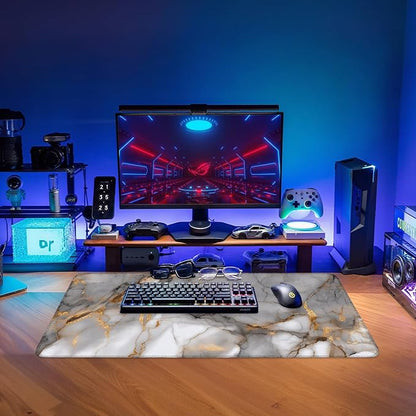 Marble Stripes Gaming Mouse Pad 31.5"x11.8"Desk Mat Anti-Slip Rubber Base & - Image 9