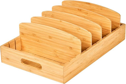 Extra Large Bamboo Food Container Lid Organizer by Umilife