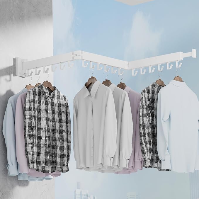 Dr.DJ Clothes Drying Rack for Laundry, Retractable Clothes Hanger Rack Wall - Image 4