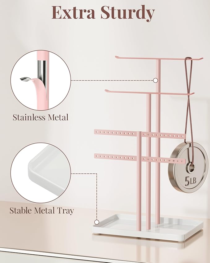pickpiff Jewelry Stand Holder Organizer: 14.5" Sturdy Hanger - Image 6