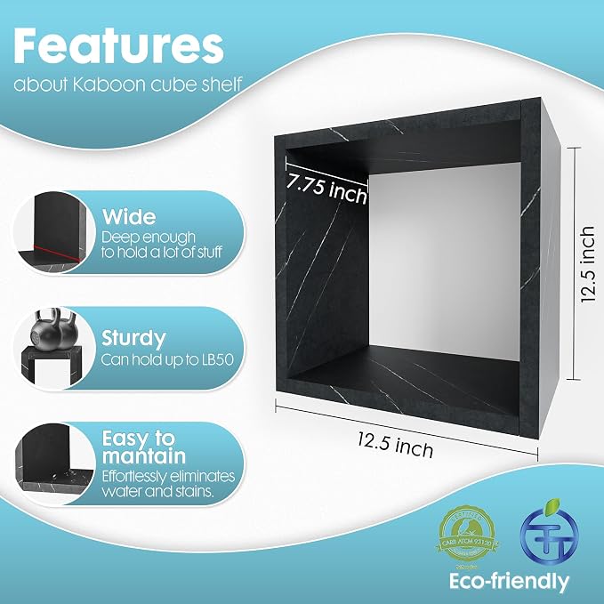 Cube Floating Shelves Set2, Display Shelves Wall Mount 7.75" D x 12.5" W x - Image 3