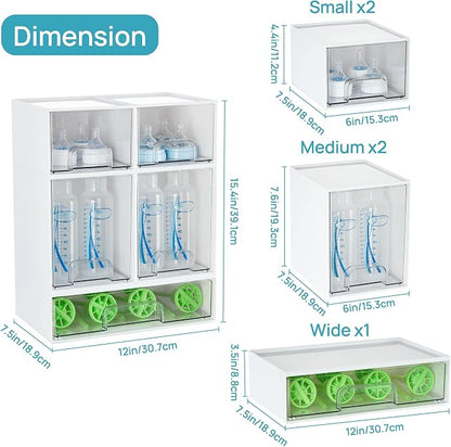Vtopmart Stackable Storage Drawers Set of 5, Plastic Organizer Bins - Image 3