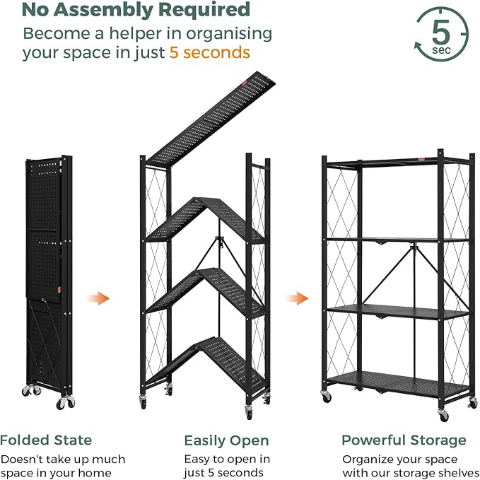 DEANIC 4 Tier Foldable Storage Shelves - Image 6