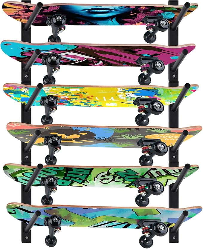 BiJun Skateboard Wall Mount, Snowboard Wall Mount Display, Horizontal Ski Wall by BiJun