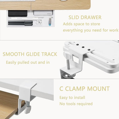 ETHU Keyboard Tray Under Desk, 26.77" X 11.81" Large Size Keyboard Tray - Image 4