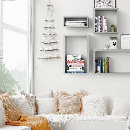 Wall Mount Shelf Set of 4, Floating Cube Shelves - Image 2