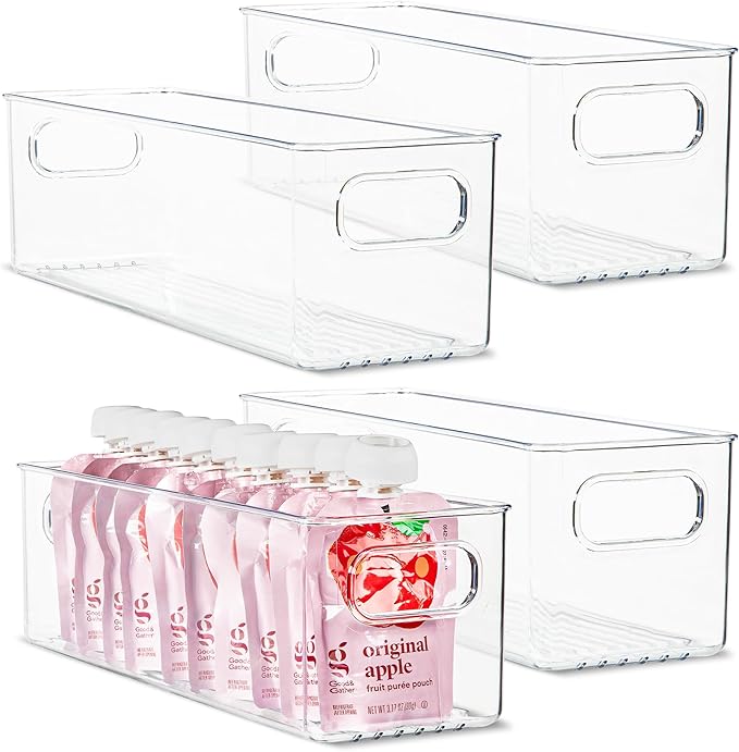 primebox Plastic Food Storage 4 Pack Clear Container Bin by primebox