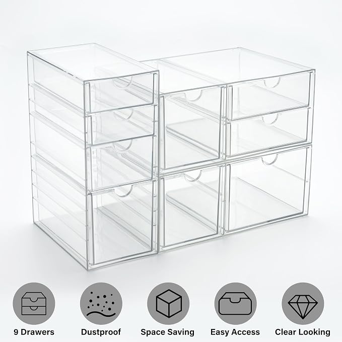 Prsildan Acrylic Drawer Makeup Organizer - Image 8