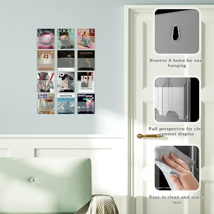 Nalwort Acrylic Brochure Pamphlet Holder, 12 Magazine Holders, Trifold Flyer - Image 3