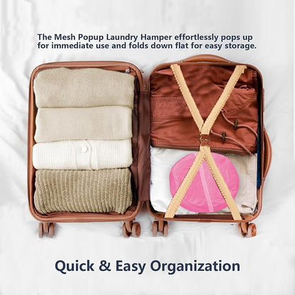 Pop Up Laundry Hamper, Mesh Laundry Basket Collapsible, Foldable Hamper - Image 4