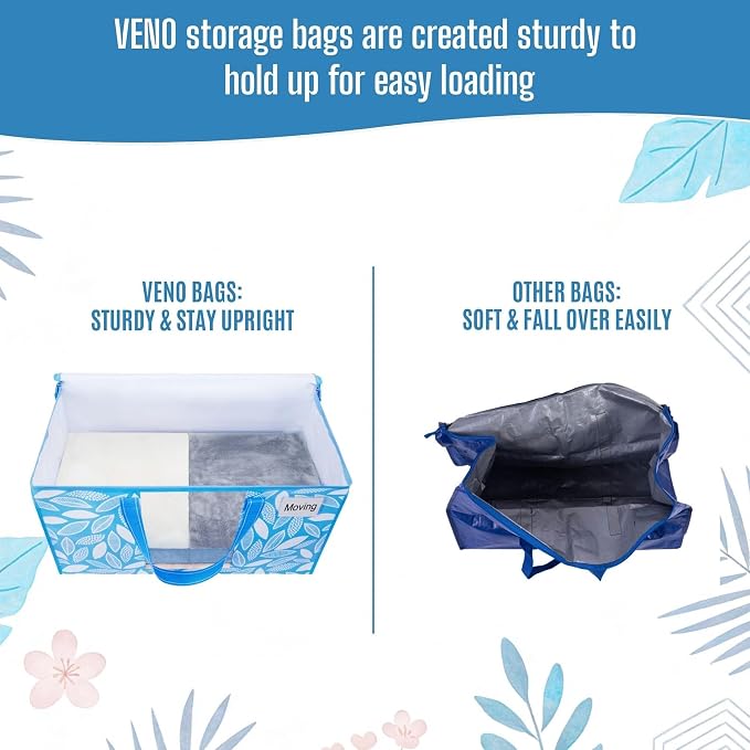 VENO 2 Pack Heavy Duty Moving Bags, Clothes and Comforter Storage Bags - Image 6