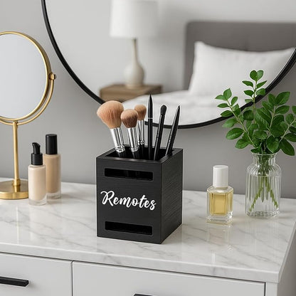 Small Remote Control Holder Wall Mount Wooden Remote Caddy Organizer - Image 8