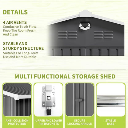 Metal Storage Shed, Outdoor Storage Building 10x14, Large Backyard Sheds - Image 4