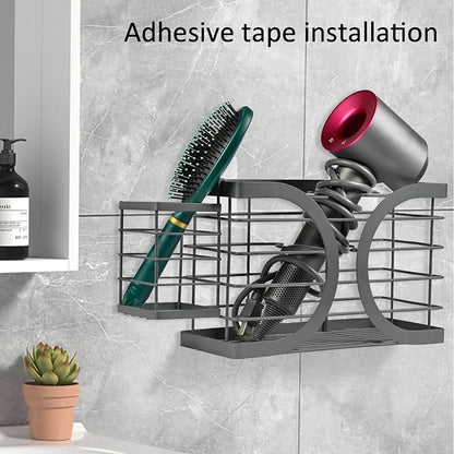 Elegant Black Wall Mounted Hair Dryer Holder - Image 3