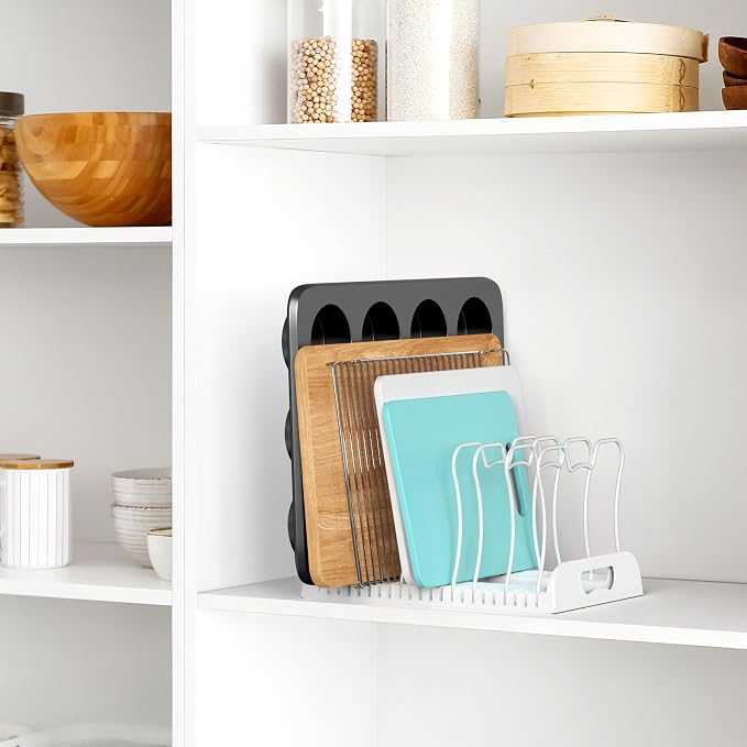 Simple Houseware 7 Compartments Adjustable Pan Organizer - Image 3