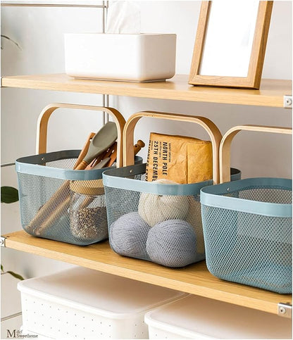AJIODA Metal Mesh Steel Basket, Storage Organizer Basket Multi-functional - Image 8