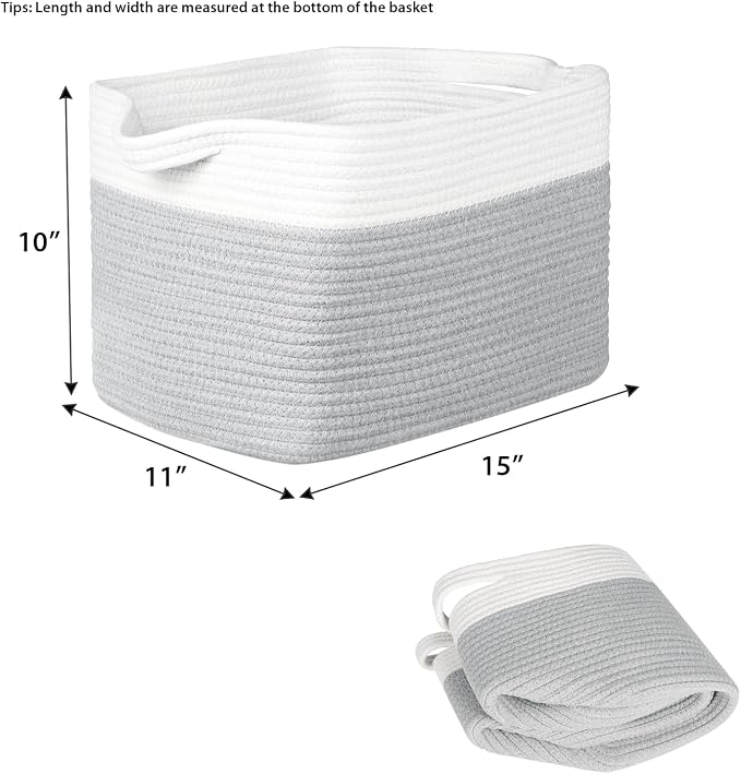 Kntiwiwo Storage Baskets for Organizing 14.7”x11”x9.6” Rope Storage Baskets for - Image 3