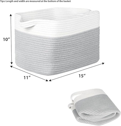 Kntiwiwo Storage Baskets for Organizing 14.7”x11”x9.6” Rope Storage Baskets for - Image 3