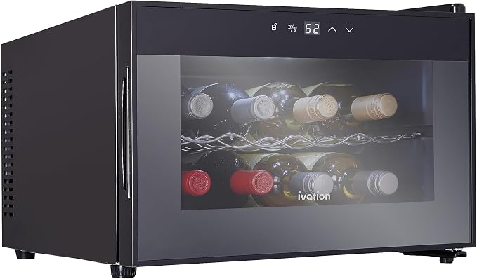 Ivation Premium 8 Bottle Horizontal Thermoelectric Wine Cooler/Chiller Counter by Ivation