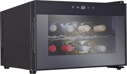 Ivation Premium 8 Bottle Horizontal Thermoelectric Wine Cooler/Chiller Counter by Ivation