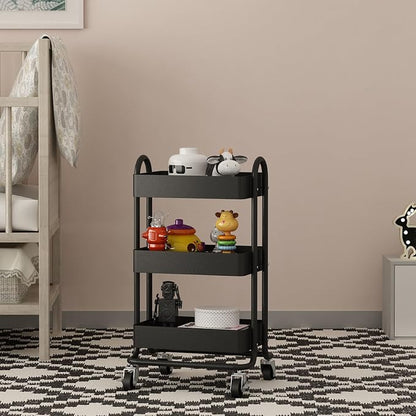 Metal Rolling Cart, 3-Tier Metal Rolling Cart - Image 8