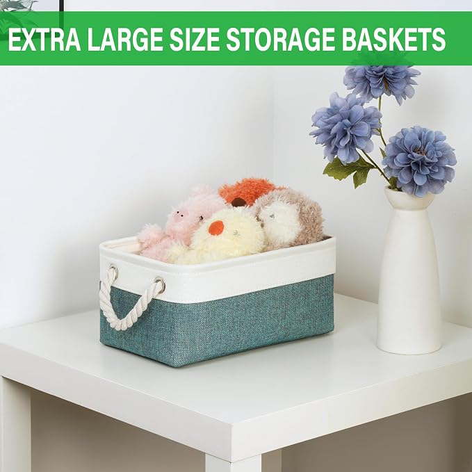 Bidtakay Small Storage Baskets for Shelves 3 Pack Fabric Storage Bins for - Image 3