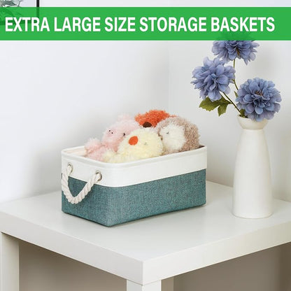 Bidtakay Small Storage Baskets for Shelves 3 Pack Fabric Storage Bins for - Image 3