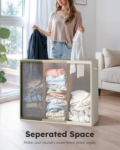 SOLEDI 180L 3-Section Laundry Hamper - Image 4
