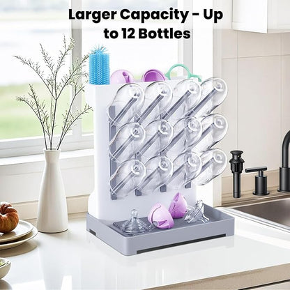Baby Bottle Drying Rack: Vertical Space Saving Large Bottles Holder - Image 2