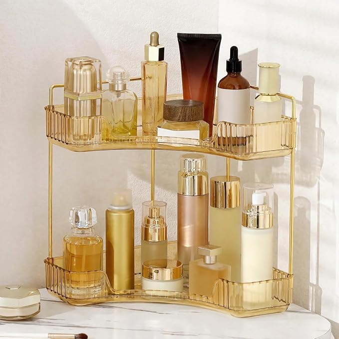 Corner Bathroom Countertop Organizer, Vanity Organizer Trays by INVSSENEORGANIZERS