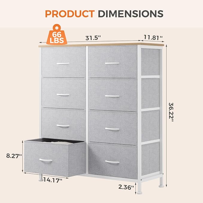 Sweetcrispy 8 Drawer Fabric Dresser - Image 3