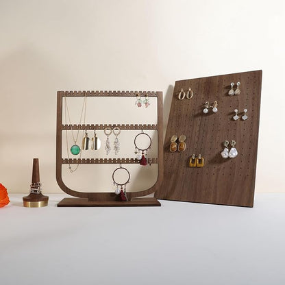 GemeShou wooden hanging jewelry organizer, walnut jewelry display holder - Image 5