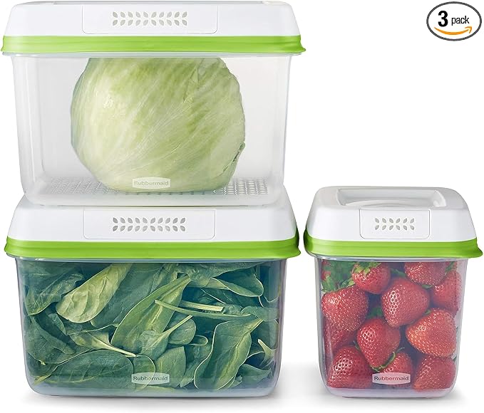 Rubbermaid FreshWorks Produce Saver, Medium and Large Storage Containers by Unknown