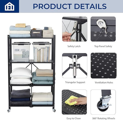 4 Tier Foldable Storage Shelf - Image 5