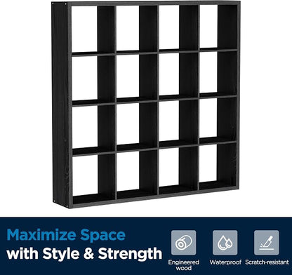 16-Cube Storage Organizer Bookcase, Thick Frame Wood Grain Storage Shelf - Image 8