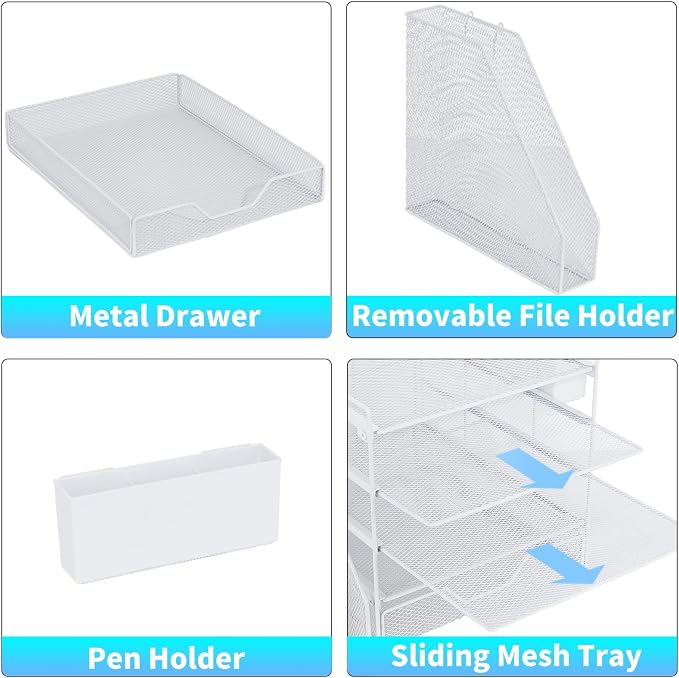 Desk Organizers and Accessories, 5-Tier Paper Letter Tray Organizer - Image 3