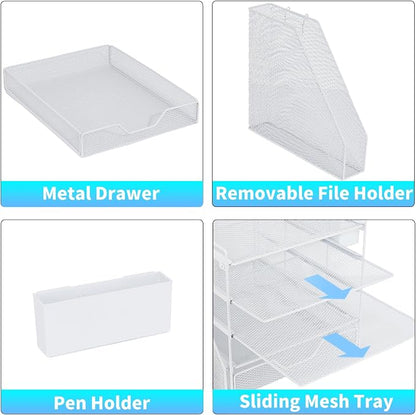Desk Organizers and Accessories, 5-Tier Paper Letter Tray Organizer - Image 3