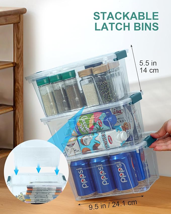 Storage Bins with Lids 6 Pack Clear Storage Containers, 7 Quart Stackable - Image 6
