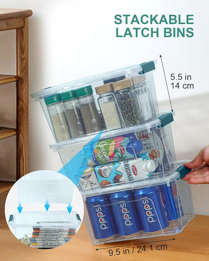 Storage Bins with Lids 6 Pack Clear Storage Containers, 7 Quart Stackable - Image 6