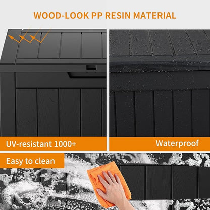 31 Gallon Resin Deck Box, Lockable Patio Outdoor Storage Box - Image 6