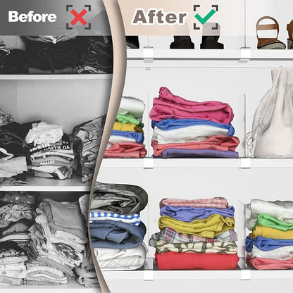 4PCS Acrylic Shelf Dividers for Closet Organization, Vertical Purse Organizer - Image 2