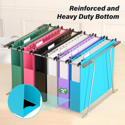 Ansook Extra Capacity Plastic Hanging File Folders Letter Size, Heavy Duty 2" - Image 4